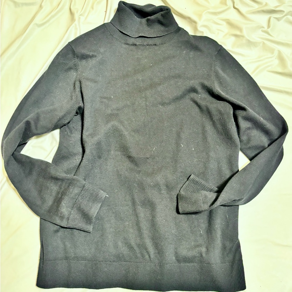 Amazon Essentials Black cotton modal Turtleneck Sweater | Size Large